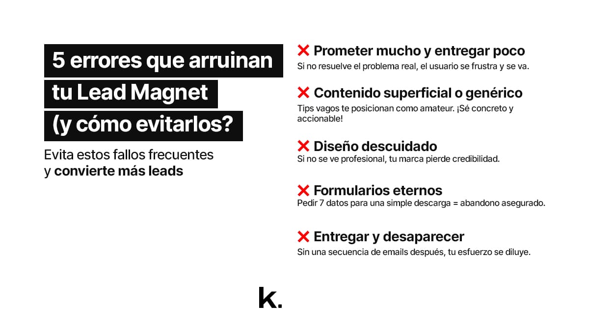 Lead magnet: 5 errores que debes evitar ya