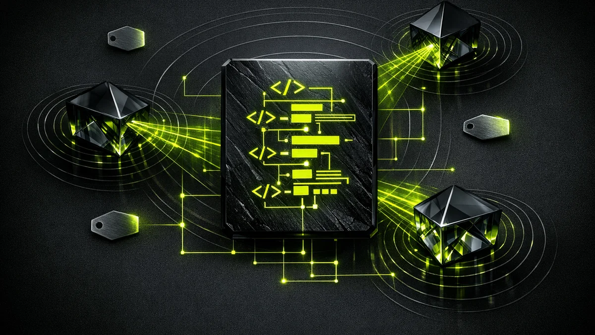 Visualizacion abstracta de meta tags HTML y optimizacion SEO con estructura de datos